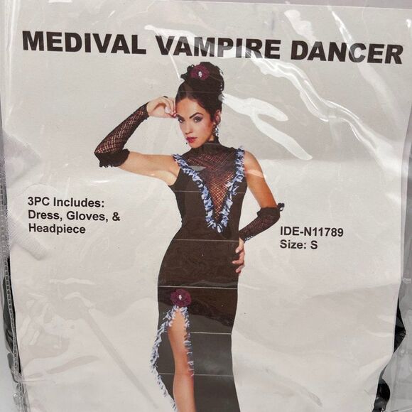 New Medieval Vampire Dancer Costume - Size S - Picture 2 of 4